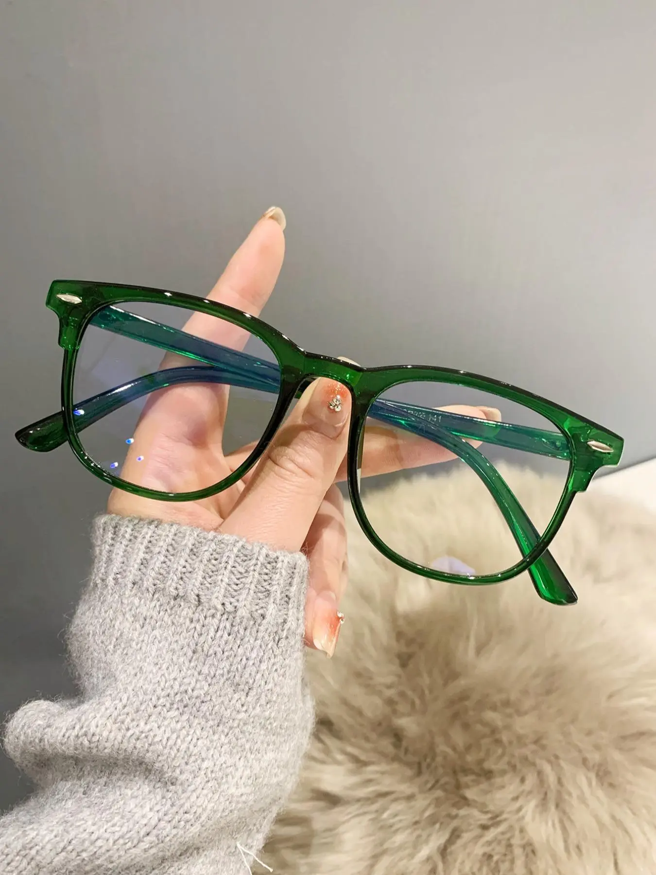 Women's Cute Green Frame Anti-blue Light Glasses, High Quality Eyeglasses, Trendy Cat Square Frame Stylish Square Frames Eyeglasses for Everyday Use, Fashion Accessories for Outdoor Activities, Fashionable Frames Glasses, High Quality Eyewear
