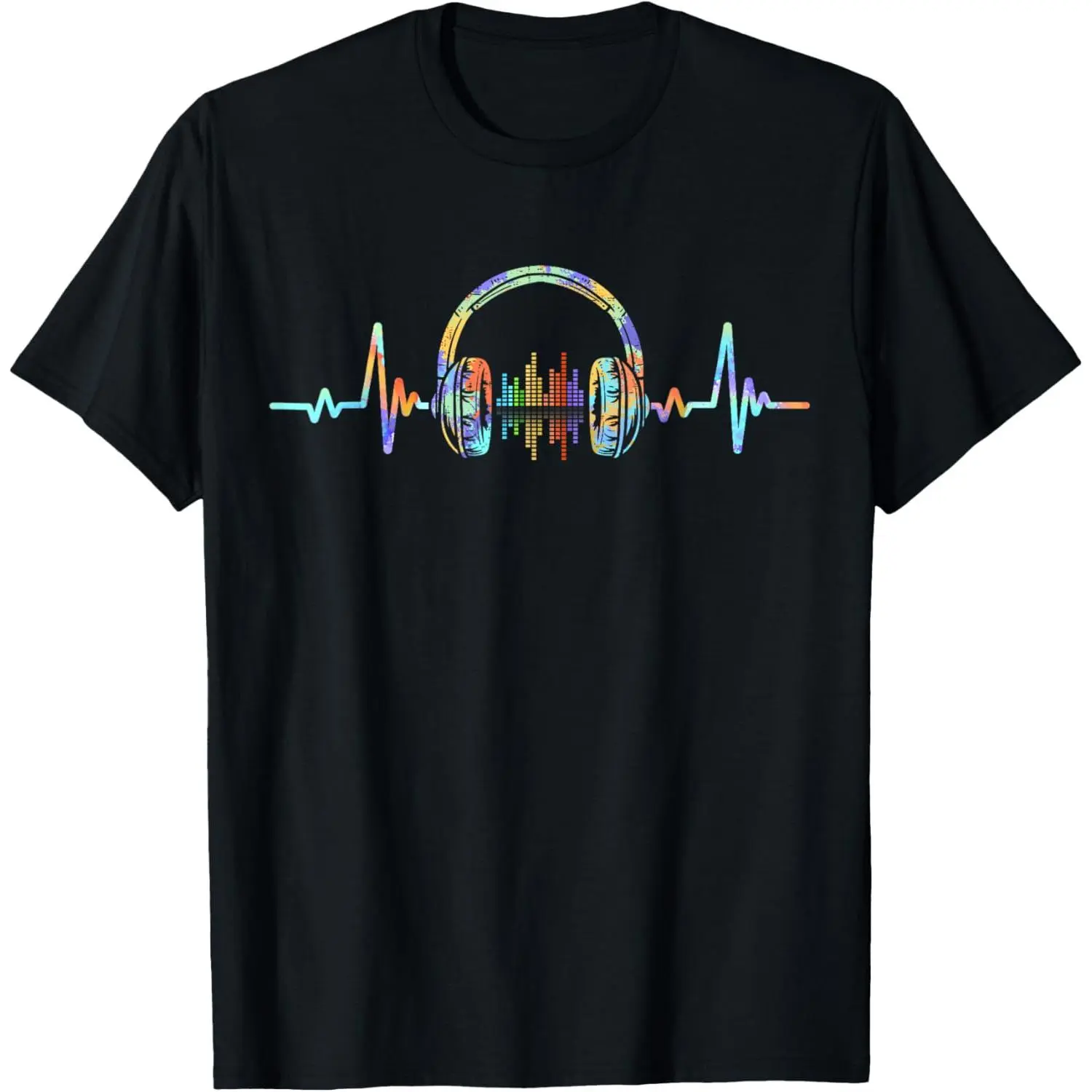 100%cotton Heartbeat Headphone Tie Dye Sound Lover Engineer Producer DJ T-Shirt