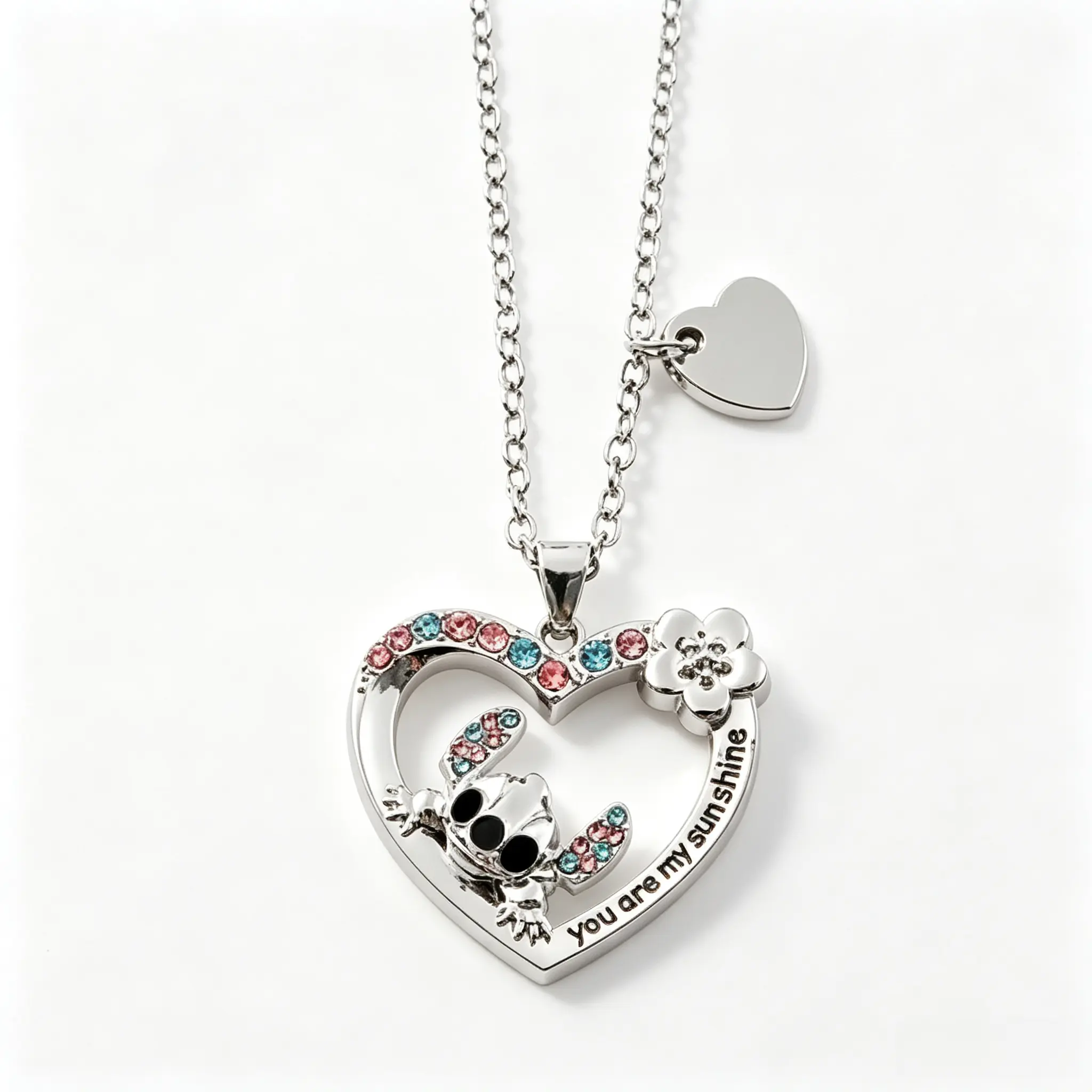 Disney Lilo & Stitch Necklace, Cute Character Pendant Necklace, Fashion Cartoon Jewelry Accessory, Adjustable Chain Fan Collectible Gift for Girls Teens Women