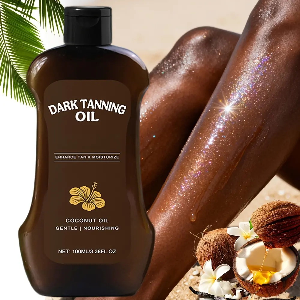 Complete Upgrade Body Tanning Oil Contains Coconut Oil , Sunless Tanning Oil With DHA & Natural Bronzers, Not Greasy. Fast Drying For A Natural Golden Glow - Enriched With Argan Oil &Coconut Oil