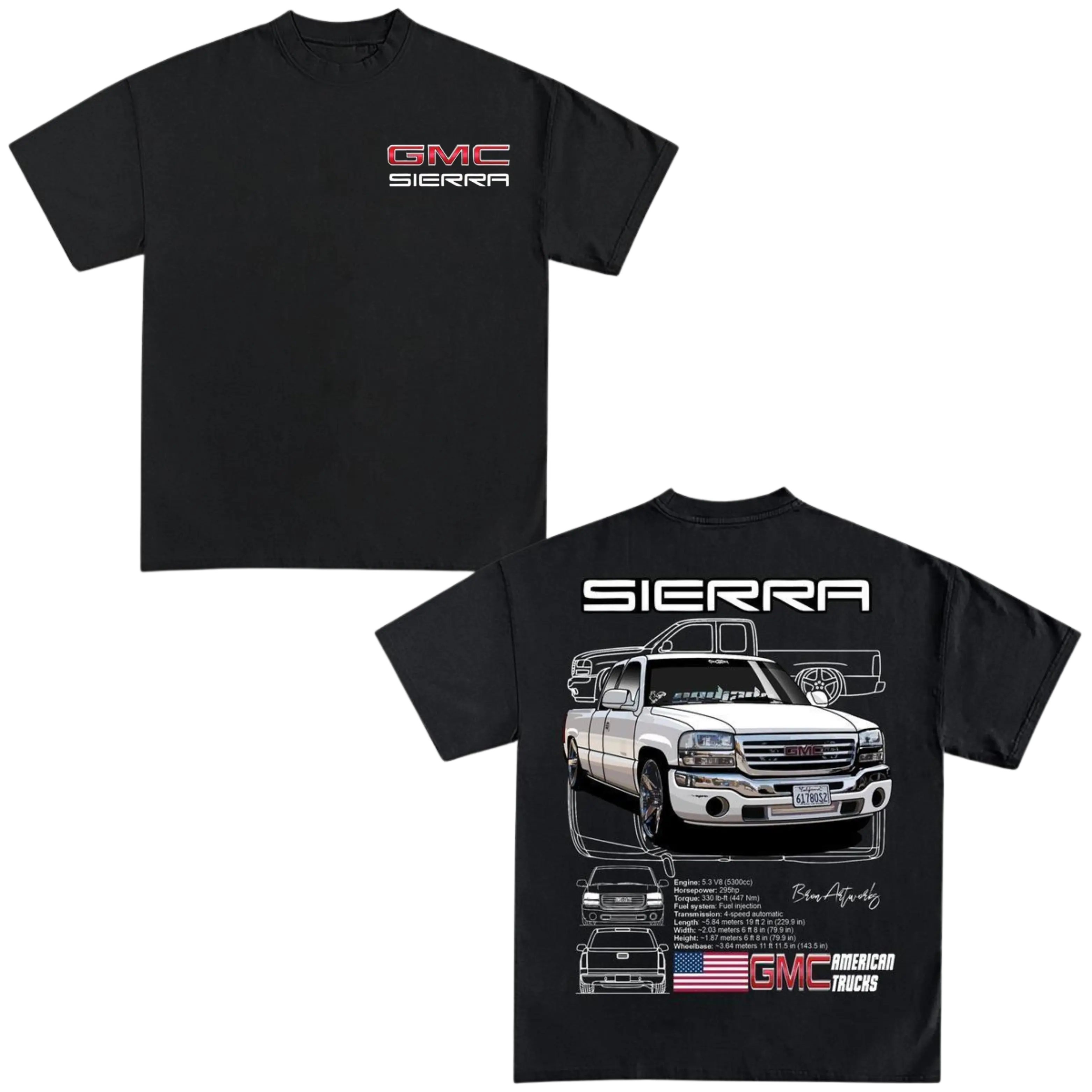 GMC Sierra Shirt, Vintage American Trucks Unisex Graphic Tees, Menswear, Pickup Truck, Gift For Friends, for Men, Menswear, Full Size, Full Color