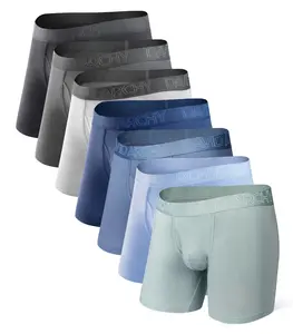 DAVID ARCHY Men's Bamboo Rayon Cooling Boxers - 4/6/7 Pack, Spandex-Blended Fabric, Plain, Smooth, Breathable, Soft, Moisture-Wicking, 5.5in Inseam, Vertical Fly, Slim Fit, Everyday Casual Menswear, Holiday Gifts