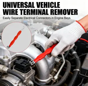 Automobile electrical terminal connector disconnector tool, Dual End Wiring Harness Disconnect Tool for Most Cars Trucks(Red
