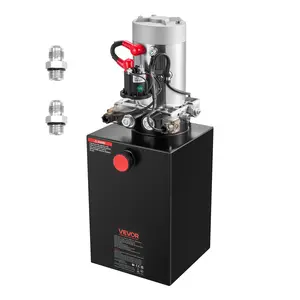 【fathersdaygift】VEVOR 12 Quart Hydraulic Power Unit,Double Acting Dump Trailer Pump3200 PSI Max Relief Pressure & 0.91 GPM Flow RateDC 12V Hydraulic Pump with Metal Reservoir for Dump Trailer Car Lifting