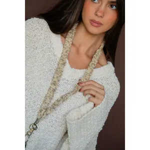 Beige Floral Lanyard