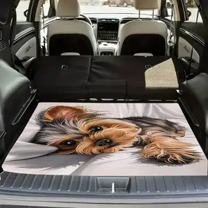1pc of cute Personalized Yorkshire Terrier-patterned car trunk mat, Car Trunk Liner, anti-slip, waterproof and easy to clean, suitable for SUV/ sedan, essential for pet owners, a great gift for holidays