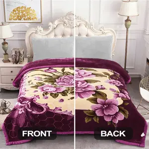 11 lbs Weight,Winter Blanket King Size 85" x 93",Heavy Silky Soft and Warm, 2 Ply A&B Printed Raschel Bed Blanket