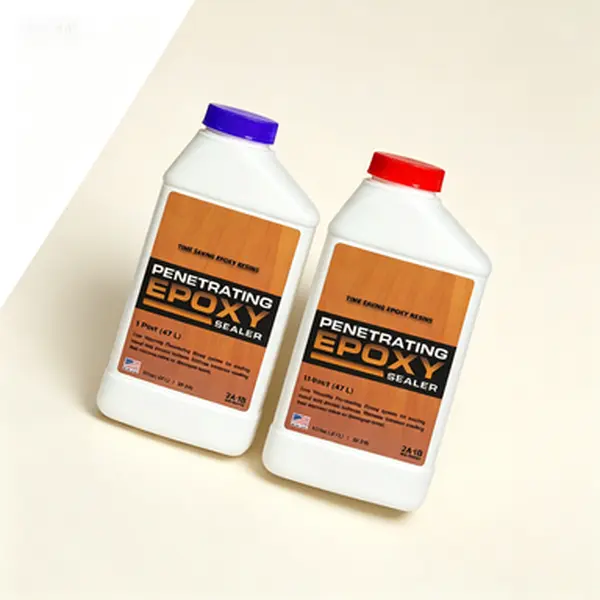 Penetrating Epoxy Resin Wood Sealer, 1.5 Pint, 2-Part for Countertops, Wood Stain, Rot Repair and Restoration, High-Strength Clear Formula, Deep Penetrating Wood Strengthener, Stabilizer for Rot Damage, Surface Hardener