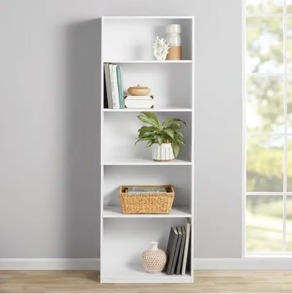 Mainstays 5-Shelf Bookcase with Adjustable Shelves