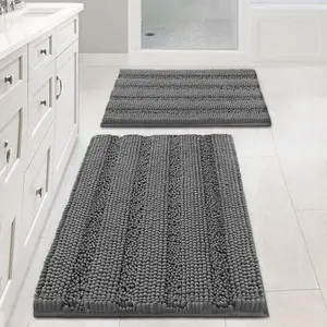 Bathroom Mat Set, 2 Counts/set Non-slip Soft Absorbent Bath Mat, Water Absorbent Mat, Floor Mat, Bathroom Drying Doormat, Quick Drying Machine Washable Bath Rug, Bathroom Accessories