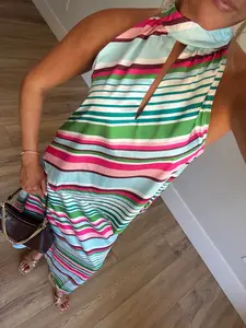 The Tulum Stripe Halter Top
