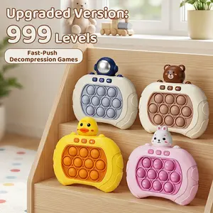 Pop Pro Light Up Fidget Toys Game, Quick Push Pop Games, Stress Relief Decompression Push Puzzle Game Console, Quick Push Bubble Stress Relief Fidgeting, Handheld Travel Game Toys for Kids