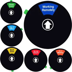 Do Not Disturb Sign for Office Door, Working Remotely, In a Meeting, Please Knock, Out of Office, Privacy Sign for Offices, 5 Inch, Black