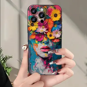 Creative Flower Pattern TPU Mobile Phone Case for iPhone 17/16/15/14/13/12/11/XS/XR/X/7/8 Plus/Pro/Max/Mini - Fashionable Design for Men Women Gift for Friends Family Boyfriend Girlfriend