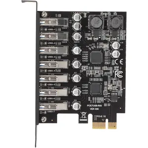 PCIe USB 3.2 7-Port Expansion Card - 1.5A Power, 5Gbps Speed, Front Expansion Replacement