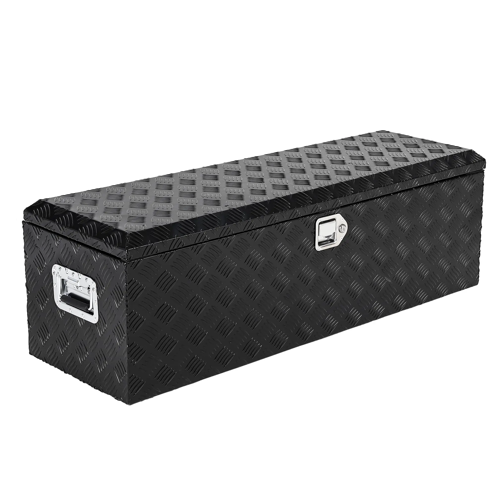 Garvee 48-Inches Compact Heavy-Duty Diamond Plate Aluminum Tool Box - Lockable Latch, Impact Resist., 34.6 lbs, Waterproof Organizer, Side Handle, Keys for Mechanics, Compact 48" Size for Pickup Truck Beds, 34.6 Pounds, 48X15x15