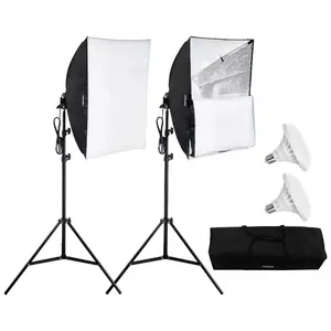 VEVOR Softbox Lighting Kit, 20x 28, Professional Softbox with 45W 3000 - 6500K LED Bulbs, 3 Continuous Lighting Effects, Tripod Stand, Remote Control, Studio Lights for Portrait shooting, Live StreamingVEVOR Super Brand Day