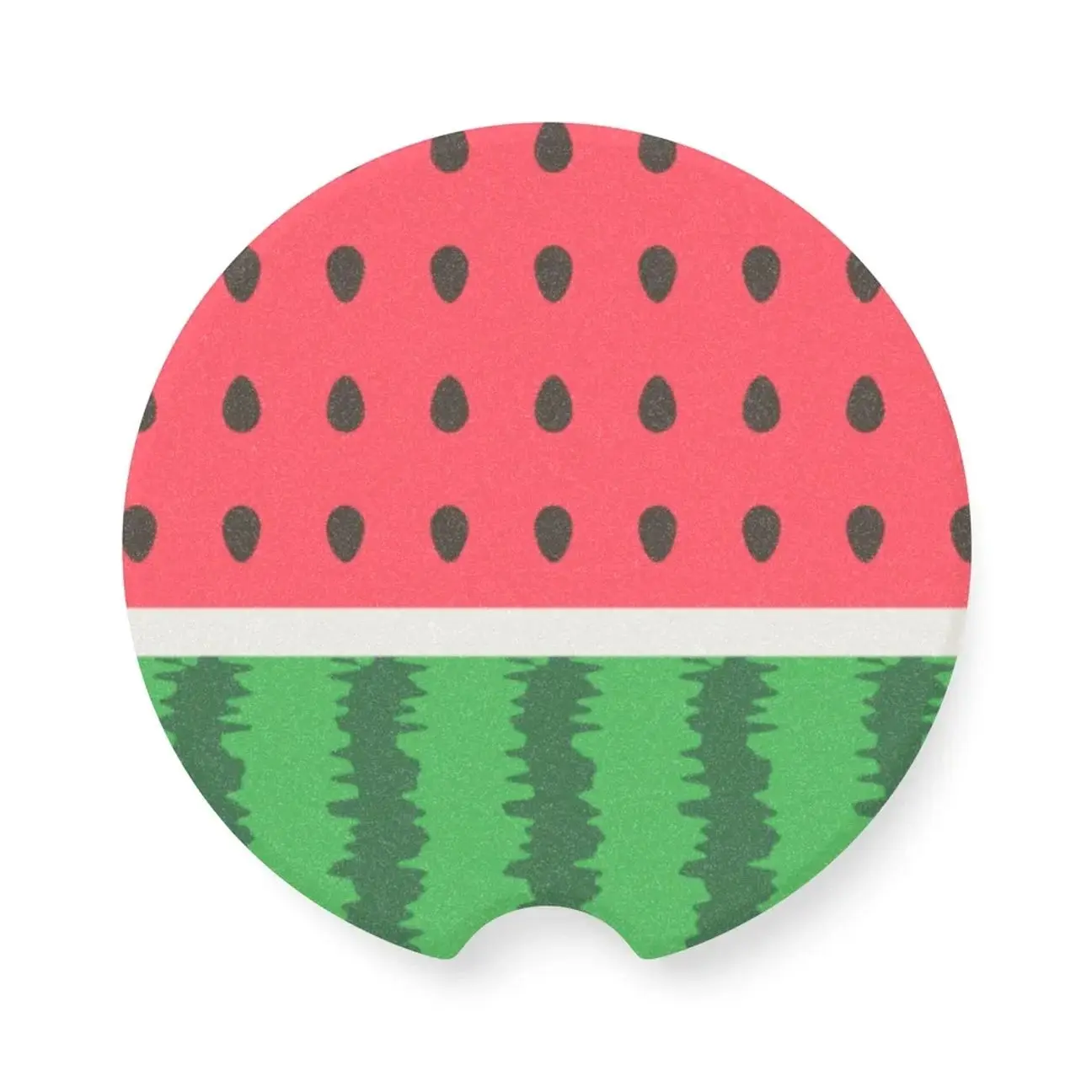 Vibrant Watermelon Soapstone Car Coaster, Summer Decor, Gift for Drivers