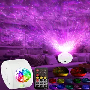 Northern Lights Star Projector Night Light, USB Powered Aurora Projector Lamp with Remote Control, Decorative Ambient Light for Bedroom, Living Room, Audio, Adjustable RGB Lighting