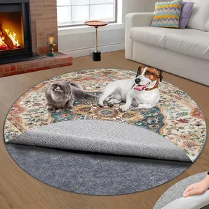 5 Ft Round Rug Pad, Waterproof & Non Slip Rug Pads Felt + Rubber Backing, Under Rug Carpet Non Slip Pad for Hardwood Floors, Keep Your Rugs Safe and in Place (Round 5 Ft)