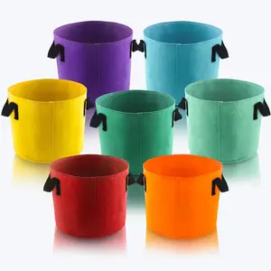 5 Gallon Grow Bags, 7 Pack Colorful Fabric Plant Pots with Handles, Breathable Planting Container, Ideal for Garden and Outdoor Planting, Durable & Versatile Gardening Supplies