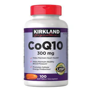 Kirkland Signature CoQ10 300 mg 100 Softgels Antioxidant Support for Heart Health & Cellular Energy Production
