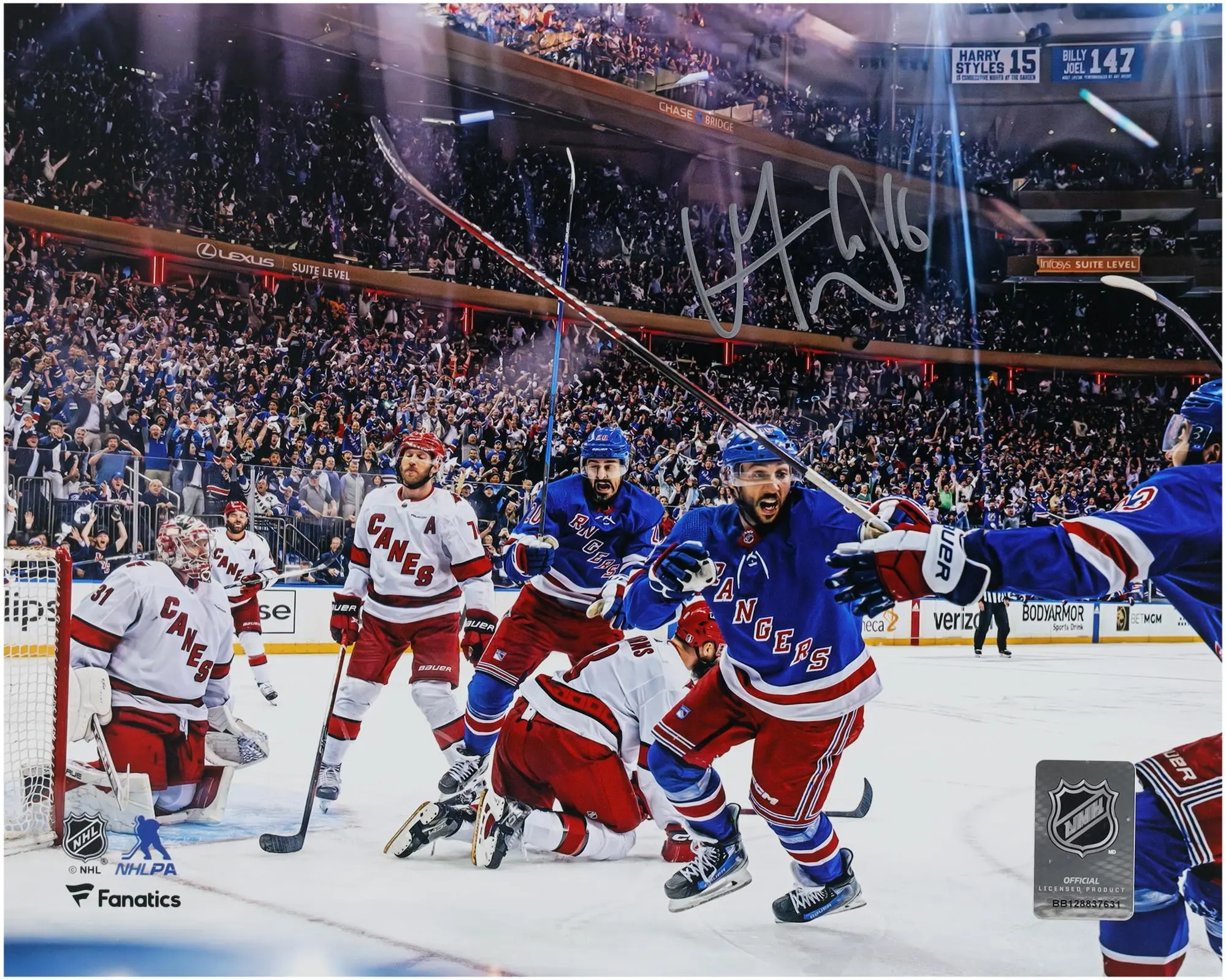 Vincent Trocheck New York Rangers Autographed 8" x 10" Second Overtime Goal Celebration Photograph - Fanatics Authentic Certified