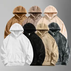 New Autumn Winter Double Sided Large Pocket Hooded Loose Men's Sweatshirt Trendy Versatile Suitable for Daily Outings Hooded Sweater with Pocket regular fit heavyweight sherpa fleece Menswear Stylish Long Sleeve fashion casual hoodie winter fits vintage
