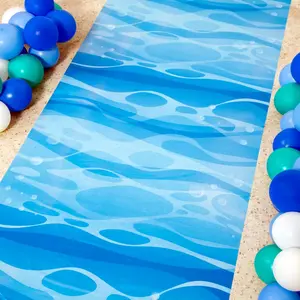 3 Ft. x 100 Ft. Under the Sea Blue Plastic Aisle Runner