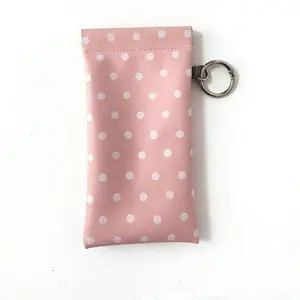 Polka Dot Glasses Pouch Leather Hangable Sunglasses Case Portable Waterproof Dustproof Eyewear Storage Bag Minimalist Soft Protector For Women Travel And Everyday Use Accessories