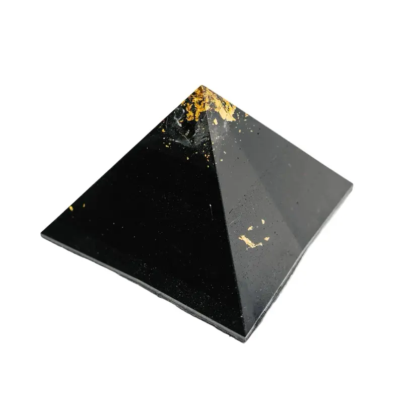 Medium Black Sun Giza Orgonite Pyramid – 8-Sided EMF Shielding & Grounding