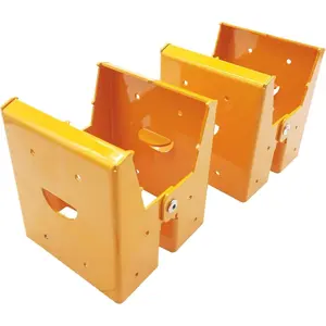 Set of 2 Steel Sawhorse Brackets  Steel Support Bracke for Use with 2x4 Lumber, Construction Tools for Carpenter, Contractors , Capacity, Heavy Duty Brackets,( Yellow)