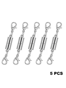 Magnetic Necklace Clasps Set of 5, Adjustable Clasp, Magnetic Extender Buckle for Necklaces and Bracelets, DIY Jewelry Making Supplies