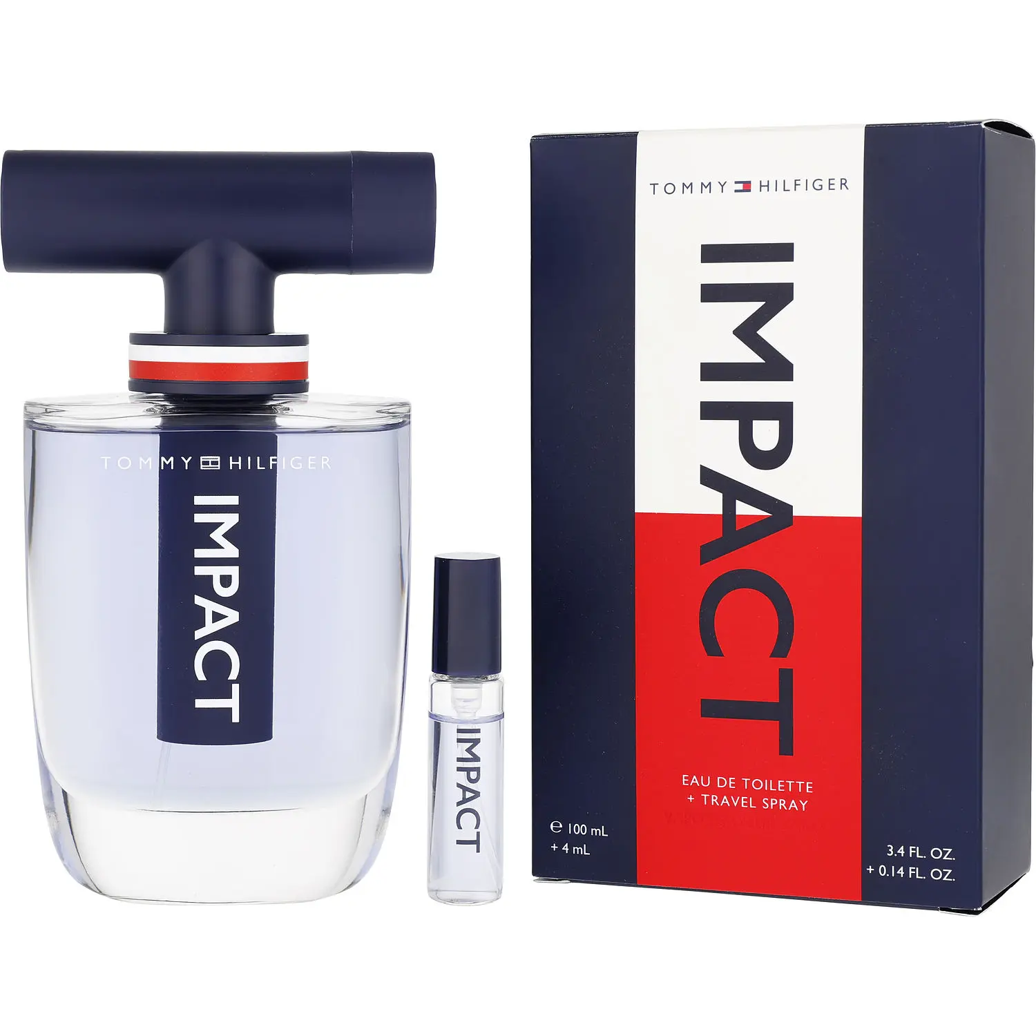 Tommy Hilfiger Impact Set-Edt Spray 3.4 Oz & Edt Travel Spray 0.14 Oz Mini For Men
