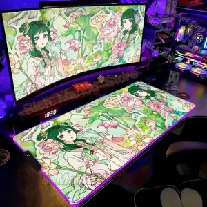 [Sale off up to 65%][Free Ship] The Apothecary Diaries Mouse Pad RGB Gaming Desk Mat Gamer Large LED Light XXL Maomao MousePads PC Computer Carpet accessories