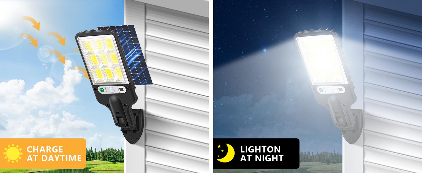 TikTok Viral Solar Lights Outdoor 9000 Lumens, 4 Pack Motion Sensor Wall Lamp with Remote, As Seen On TikTok IP65 Waterproof for Yard Garden