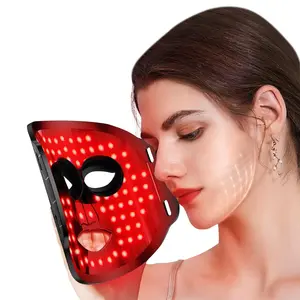 7-color red light therapy, silicone LED facial light therapy mask, wireless design, rechargeable, 630nm red light mask, Christmas gift, autumn and winter skincare product, ideal choice for at-home skincare.