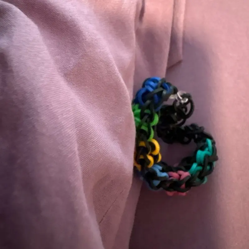 Multicolor Dark-Washout Loom Bracelet