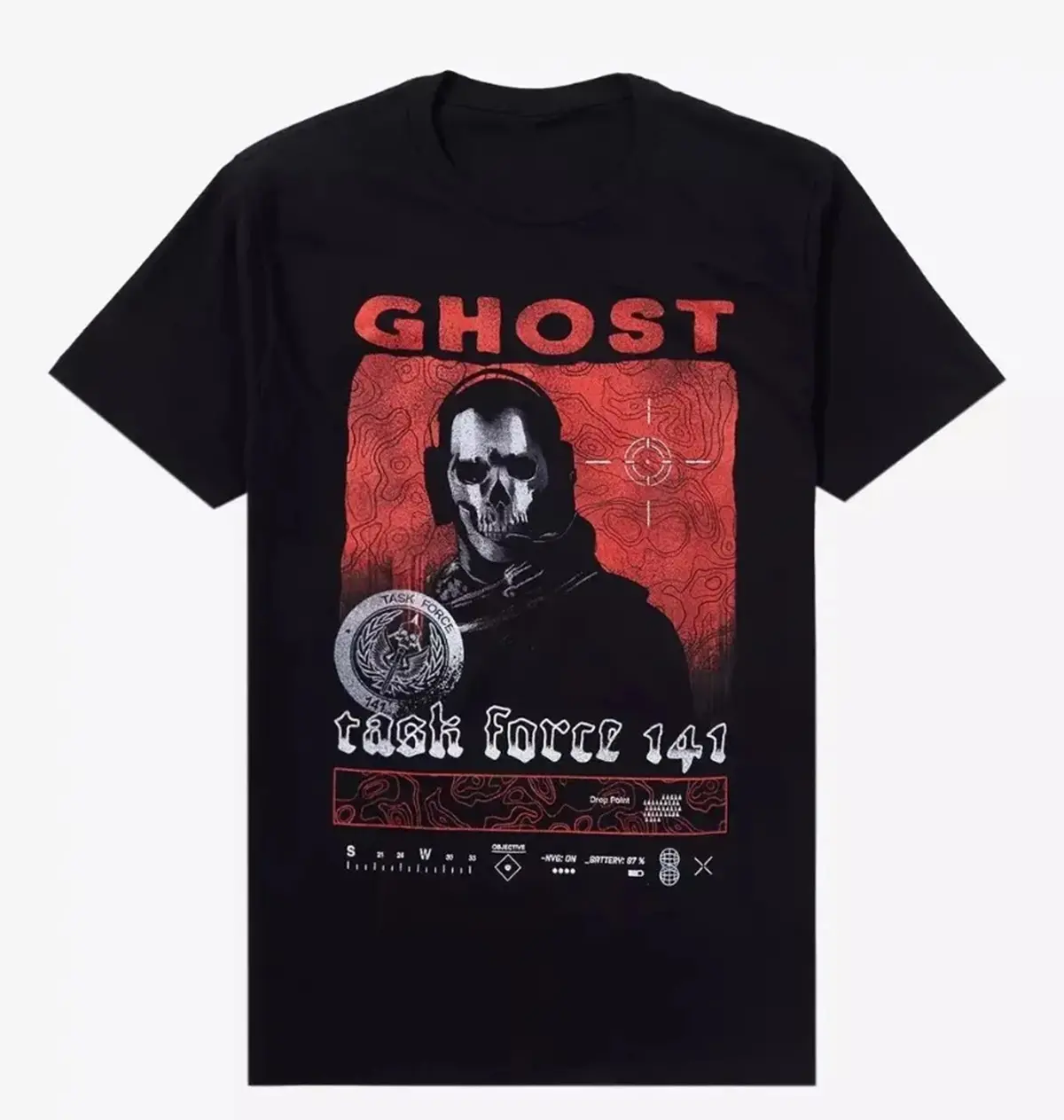 Call Of Duty Modern Warfare III Ghost Task Force 141 New Black T-Shirt