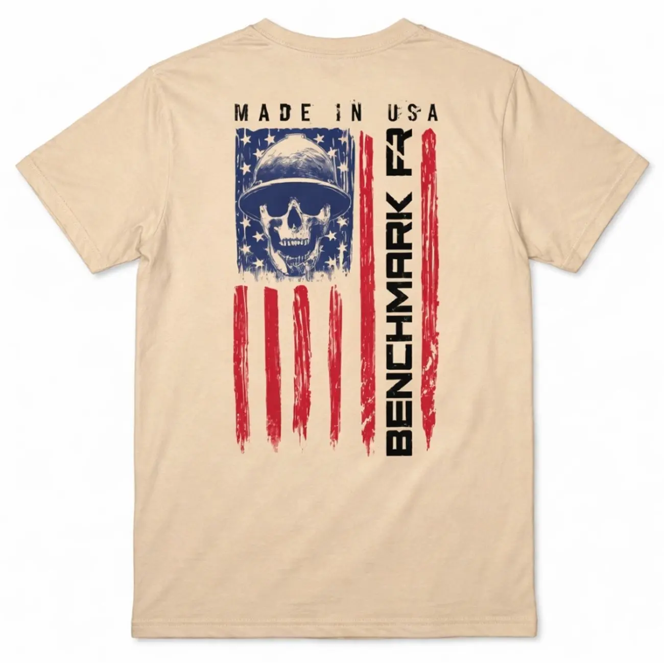 Benchmark FR 3X Second Gen Jersey Cotton T-Shirt With Skull Flag Graphic Classic Menswear Top Unisex