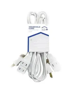 FW-201-09X2 6 ft. White Household Extension Cord