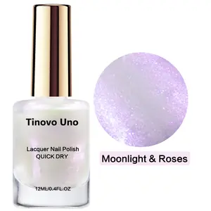 Tinovo Uno “Moonlight & Roses-F324”-12ml Nail Polish, Enchanted Fairy Tale Glitter Nail Polish, Alcohol-Free Gentle Quick-Drying Formula, Salon-Quality, Ideal for Outings & Photoshoots, A Must-Have for DIY Nail Art Enthusiasts, Manicure