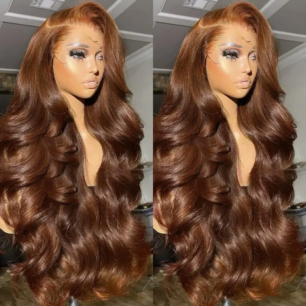 Bling Hair Body Wave Chocolate Brown 13x4 Lace Front WIgs 13x6 HD Transparent Lace Human Hair Wigs Preplucked Color #4 Frontal Wigs On Sale For Women TikTokShopBlackFriday