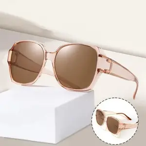 Fit Over Polarized Sunglasses for Men & Women, Round Frame UV400 Protection Glasses, Wear Over Prescription Eyewear, Vintage Outdoor Shades for Driving, Fishing & Travel tiktokshopspringglowup