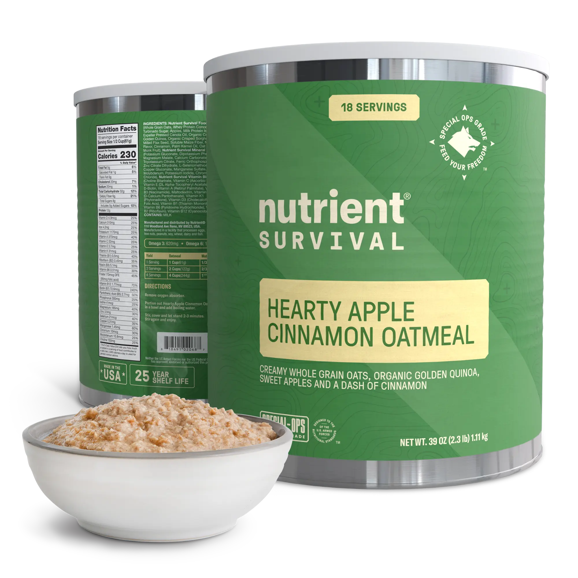 Hearty Apple Cinnamon Oatmeal #10 Can