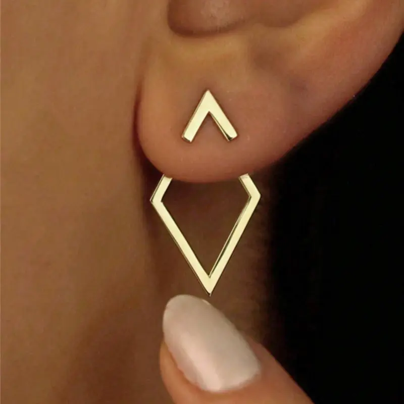 Geometric Design Earring Jacket, Fashionable Jewelry for Women & Girls, Casual Jewelry for Party, Daily Clothing Decor, Trendy All-match & Exquisite Jewelry for Birthday Gift, Fashionable Earrings