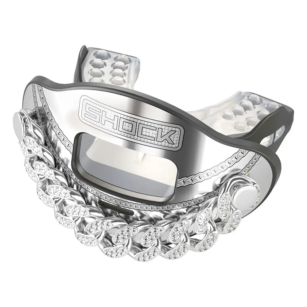 Shock Doctor 3D Ice Chain Max AirFlow Football Mouthguard Flexible Polymers with Breathing Channel for Comfort and Easy Fit