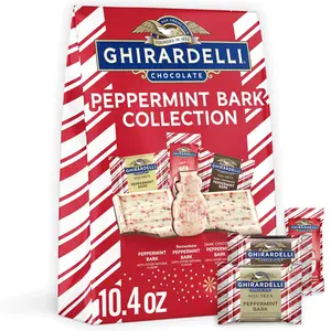 Ghirardelli Peppermint Bark Collection, Holiday Chocolate Assortment, Dark and White Chocolate with Peppermint, 10.4 oz