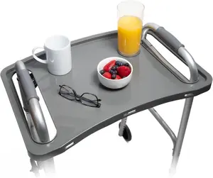 Strongarm Solid Gray Walker Tray with Cup Holder, Tray for Folding Walkers, Food Tray, Walker Accessories, Tray Table for Standard Adult Walkers (Gray) PEAK Degrees