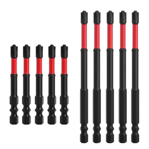 FPH2 Impact Screwdriver Bit Set for Electricians, S2 Steel 65mm & 110mm, 1/4 Inch Hex Shank Magnetic Cross Slot Screw Driver Drill Bits Used on Circuit Breakers
